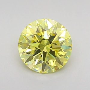 Round 0.70ct Fancy Yellow VVS2 Ideal Excellent Excellent None