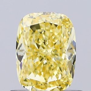 Cushion 0.70ct Fancy Yellow VS1 Excellent Excellent None