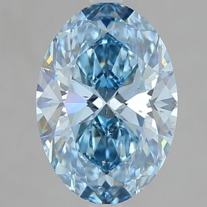 Oval 3.01ct Fancy Blue VS2  Good Good None
