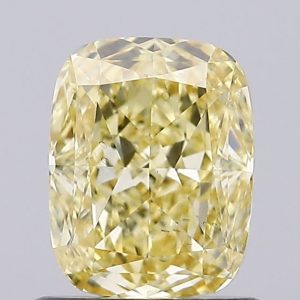 Cushion 1.00ct Fancy Yellow VS1 Good Good None