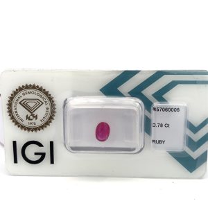 RUBY OVAL CUT IGI CT 0.78 MM 7X5