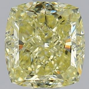 Cushion 1.01ct Fancy YELLOW VVS2 Very Good Excellent Very Good None