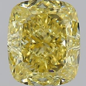 Cushion 1.01ct Fancy YELLOW VS1 Very Good Excellent Very Good Faint